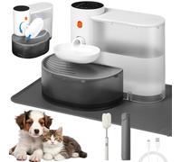 Smart Wireless Pet Water Fountain, 3L Filterless Cat Water Fountain, Rechargeable Automatic Water Dispenser for Cats, Wastewater Separation Always Fresh Water