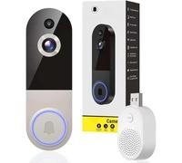 Smart Wireless Video Doorbell - 2.4GHz WiFi Camera With AI Human & PIR Motion Detection For Home Security