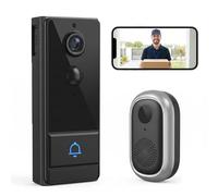 Smart Wireless Video Doorbell Camera,WiFi Video Doorbell Camera With Receiver,180° Wide Angle,PIR Motion Detection,Two-Way Audio,720P Smart Intercom, IP65,4000mAh for battery,Cloud Storage Support