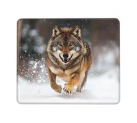 Smart Wolf Print Custom Animal MousePad, Desk Mat Rubber Base | Craft Playful Animal Art For Your Workspace, Bring Lively Fun To Office, Gaming And Study Desk Setup