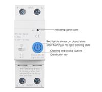 Smart Zigbe Circuit Breaker 2P 63A 230V AC for Home Safety with Overload Short Circuit Protection, Remote APP Control Timer Function, Flame Retardant PA66-DSM Shell Compatible with Smart Speakers