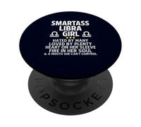 Smartass Libra Girl Funny Astrology Horoscope Zodiac Sign PopSockets Adhesive PopGrip