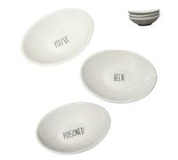 Smartass & Sass Careful What You Eat Ceramic Condiment Bowls Set - 3 Funny Dip Bowls with Gift Box - Sarcastic Sauce Holders - Gift for Food Lovers, Dinner Parties, Sassy Kitchen Decor Ramekins
