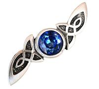Smartbadge® Celtic Knot Brooch Handcrafted From English Pewter With Sapphire Crystal Center+ 59mm Button Badge