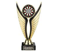 Smartbadge Darts Dartboard Award 195mm Gold/Black Eagle Trophy Engraved Free