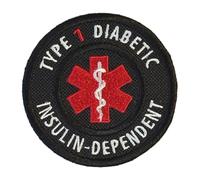 Smartbadge® Diabetic Type 1 Insulin Dependent Medical Alert Symbol Embroidered Patch Badge (A)