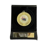 Smartbadge Domino Hand 50mm Gold Contour Medal in Box Engraved Free