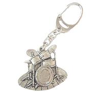 Smartbadge Drum Kit Handcrafted from Solid Pewter In the UK Key Ring + 59mm Button Badge
