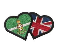 Smartbadge® Green Howards and Union Jack Friendship Heart Embroidered Sew/Iron on Patch Badge (A)