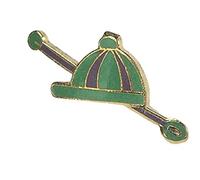 Smartbadge® Horse Rider Jockeys Crop and Cap Hard Quality enamel lapel pin badge