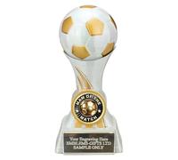 Smartbadge Man Of The Match Football Award 130mm Attack Strike White Trophy Engraved Free