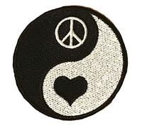 Smartbadge® Peace and Love CND Yin Yang Embroidered Sew or Iron on Patch (A)
