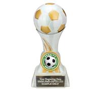 Smartbadge Penalty Shootout Football Award 130mm Attack Strike White Trophy Engraved Free