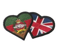 Smartbadge® Royal Tank Regiment Military and Union Jack Friendship Heart Embroidered Sew/Iron on Patch Badge (A)