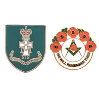 Smartbadge® The Green Howards Military Badge And Masonic We Will Remember Hard Enamel Lapel Pin Badges