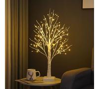 Smartbies 144 LED Warm Lights Birch Twig Christmas Tree with Light, Battery Operated or USB, Pre Lit Christmas Tree Decoration | Size: 1 Pack Smartbies Off-White 1 Pack