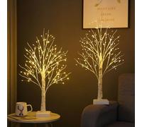 smartbies 2 Pack 144 LED Warm Lights Birch Twig Tree with Light, Pre Lit Tree Decoration