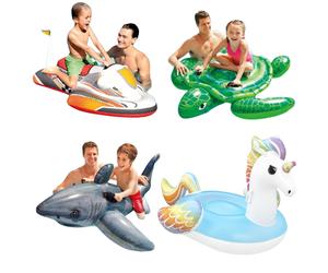 Smartbies Intex 4 in 1 Swimming Pool Ride On Unicorn, Sea Turtle, Wave Rider & Shark | Size: 5kg Smartbies Multicolor 5kg