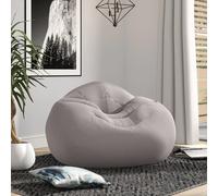 Beanless Bag Chair Intex Inflatable Round 1 Person Relaxing Lounge Seat, Grey
