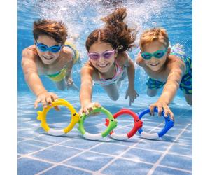 smartbies Intex Underwater Fish Rings Pack of 4 | Diving Pool Toys for Kids