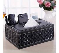 Smartbies Leather Tissue Box Multifunctional Organizer - Tissue Box Holder Accessory in Black | Size: Medium Smartbies Black M