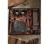 smartbies Men's 5-in-1 Luxury Gift Set: Watch, Glasses, Pen, Keychain, Belt, Purse - Perfect Gift for Men Professional & Stylish Men