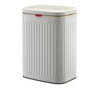Smartbin 2.11Gallon 8L Carbon Steel Trash Can Door Compost Bin Wall Mounted 2 Ways Sliding Lid Compost Waste Can Countertop Kitchen Hanging Cabinet Door Trash Bin Metal Garbage Ivory