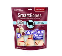 SmartBones DoubleTime Chews 3 Count, Medium, Rawhide-Free Chews For Dogs With Long-Lasting Chew Center