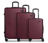 SMARTBOX Edition 05 ABS Hard Shell Suitcase with 4 Double Wheels, burgundy, Set, Classic