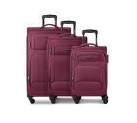 Smartbox Soft Luggage Suitcase Set 3 Pieces for Men and Women Lightweight & Sturdy Travel Trolleys, High-Quality Soft Case, 4 Wheels & Combination Lock Expandable with Expansion Pleats (Edition 04)