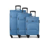 Smartbox Soft Luggage Suitcase Set 3 Pieces for Men and Women Lightweight & Sturdy Travel Trolleys, High-Quality Soft Case, 4 Wheels & Combination Lock Expandable with Expansion Pleats (Edition 04)