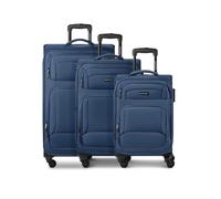 Smartbox Soft Luggage Suitcase Set 3 Pieces for Men and Women Lightweight & Sturdy Travel Trolleys, High-Quality Soft Case, 4 Wheels & Combination Lock Expandable with Expansion Pleats (Edition 04)