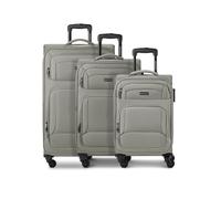 Smartbox Soft Luggage Suitcase Set 3 Pieces for Men and Women Lightweight & Sturdy Travel Trolleys, High-Quality Soft Case, 4 Wheels & Combination Lock Expandable with Expansion Pleats (Edition 04)