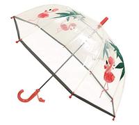 SMARTBULLE Child Umbrella Transparent Bell - Fluorescent border : Windproof; Diameter=71cm; Manual opening; Girl Umbrella; Design: PINK FLAMINGO