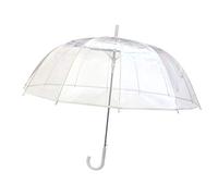 SMARTBULLE Large Clear Stick Umbrella - Wind Resistant; 12 whales; Diameter=40 inch; Automatic opening; Umbrella woman; ideal marriage; WHITE border color