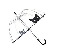 SMARTBULLE Long Transparent Umbrella, Birdcage Shape, Automatic Opening, Diameter 85cm, Dome Shape Umbrella, CAT Pattern