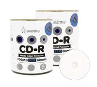 Smartbuy 700mb/80min 52x CD-R White Inkjet Hub Printable Blank Recordable Media Disc (200-Disc)