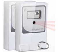 SmartCoounter Footfall Counter for Retail - People Counter Sensor, Wireless Infrared Door Counter for Business, Battery Operated Customer & Visitor Counter, Reset Key, Easy Install, White