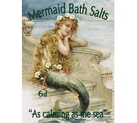 SmartCows Vintage Tin Metal Sign Decor 8x12 Mermaid Bath Salts AS Calming AS The SEA Household Extra Large Metal Advertising Wall Signs
