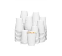 SmartCups 12 oz 350 ml 100 Count Disposable White Paper Cups, Hot Coffee Cups - Eco-Friendly Hot Cups [12oz 350 ml 100 Count Disposable White Paper Cups Hot Coffee Cups Leak Proof Hot Cups 12 Ounce