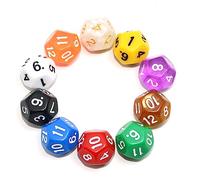 SmartDealsPro 10-Pack D4 D6 D8 D10 D12 Multi Colored Polyhedral Dice for for Dungeons and Dragons DND RPG MTG Table Games (Mix Color(Opaque&Pearl&Transparent, D12)