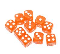 SmartDealsPro 10-Pack D6 Six Sided 16mm Transparent Dice Die for DND, MTG, RPG, Tenzi, Yahtze, Bunco, Table Borad Games, Math Teaching (Orange Translucent)