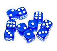 SmartDealsPro 10-Pack D6 Six Sided 16mm Transparent Dice Die for DND, MTG, RPG, Tenzi, Yahtze, Bunco, Table Borad Games, Math Teaching (Blue Translucent)