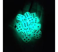 SmartDealsPro 10-Pack D6 Six Sided Glow Age 3+ In the Dark Dice Die for DND, MTG, RPG, Tenzi, Farkle, Yahtzee, Bunco, Teaching Math, Table Board Game (14mm)
