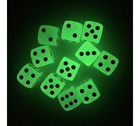 SmartDealsPro 10-Pack D6 Six Sided Glow In the Dark Dice Die for DND, MTG, RPG, Tenzi, Farkle, Yahtzee, Bunco, Teaching Math, Table Board Game (16mm-gold)