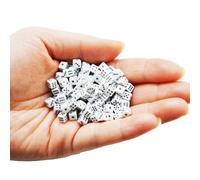 Smartdealspro 100 Assorted D6 Mini Tiny Dice Game Dot Square Dice for Casino Themed Activity, Board Game, Teaching Math, Parties (5 MM-White)
