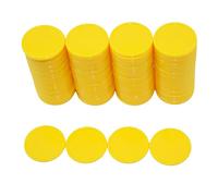Smartdealspro 25mm Opaque Plastic Learning Counters Mini Poker Chips Games Tokens with Storage Box (Yellow)