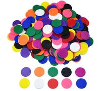 Smartdealspro 300pcs 1 Inch 10 Colors Opaque Plastic Learning Counters Counting Mini Poker Chips Game Tokens (Without Edge)