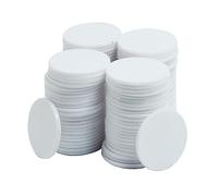 Smartdealspro 32mm Opaque Plastic Learning Counters Mini Poker Chips Games Tokens with Storage Box (Flat, 100pcs, White)