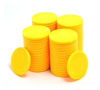 Smartdealspro 32mm Opaque Plastic Learning Counters Mini Poker Chips Games Tokens with Storage Box (Sunflower, 64pcs, Yellow)